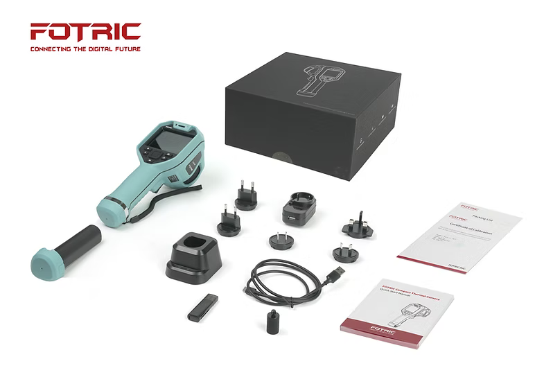FOTRIC device with accessories and documentation on a white background